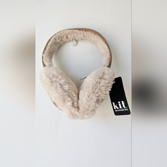 Kit Accessories Earmuffs Ears Warmer Faux Fur Taupe Brown Beige - Picture 2 of 5